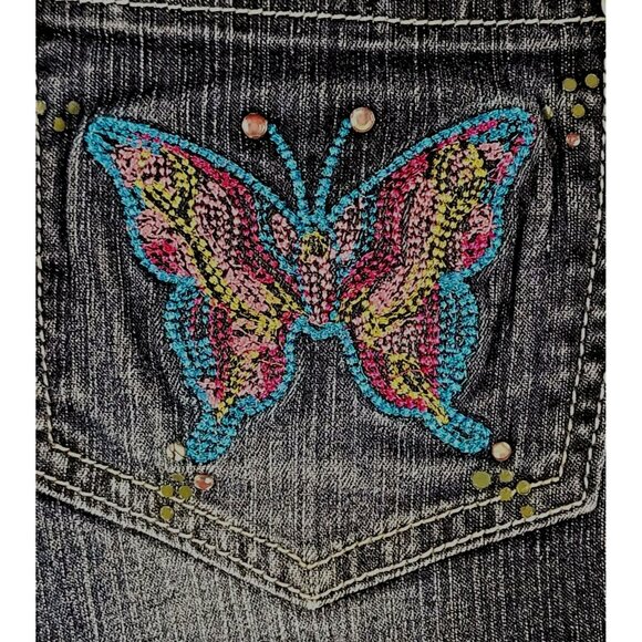 Arizona Jeans Women Butterfly Bling Size 12 1/2 Plus JH1268 - Picture 7 of 8